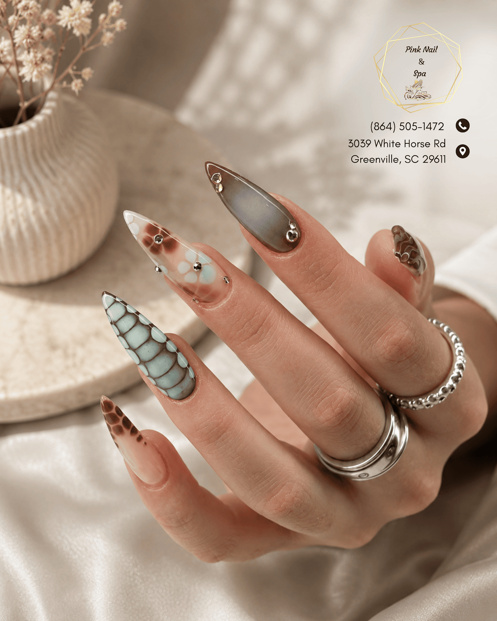 Pink Nail & Spa nail work in Greenville, South Carolina